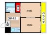 ア－バンヒル太秦 2DKの間取り