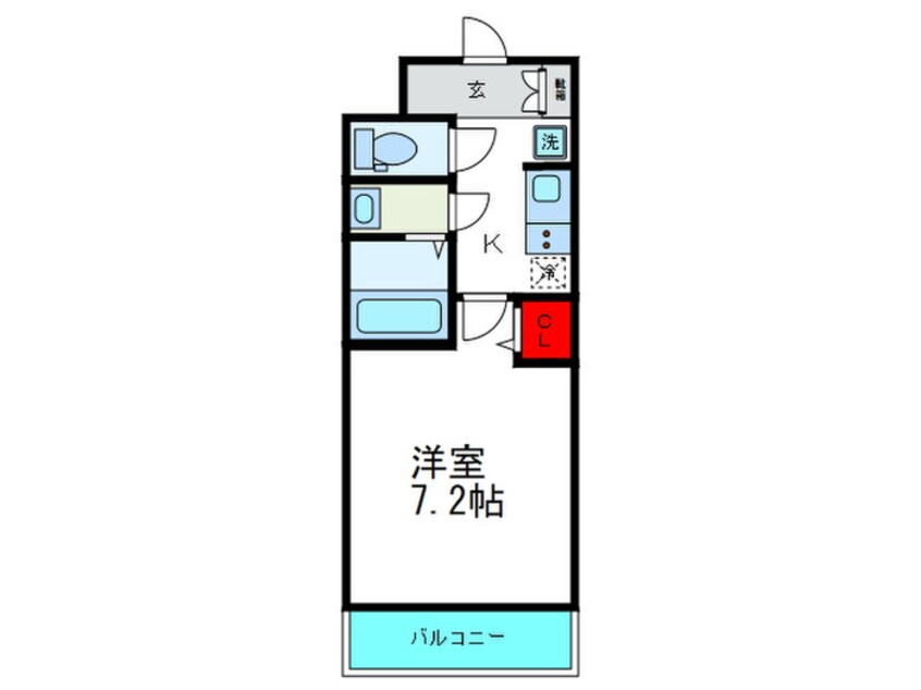 間取図 ﾌﾟﾚｻﾝｽ北浜ﾚｶﾞｰﾛ(202)
