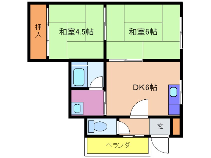 間取図 第2ﾏｰﾌﾞﾙﾊｲﾂ