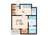 甲清マンション 1Kの間取り