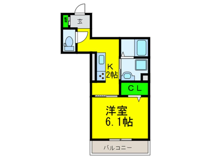 間取図 ＶＩＬＬＡ北花田Ｄ－ｒｏｏｍ