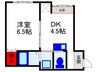 サンパレス２１パティオ豊中A棟 1DKの間取り