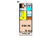 プレセンテ 1Kの間取り
