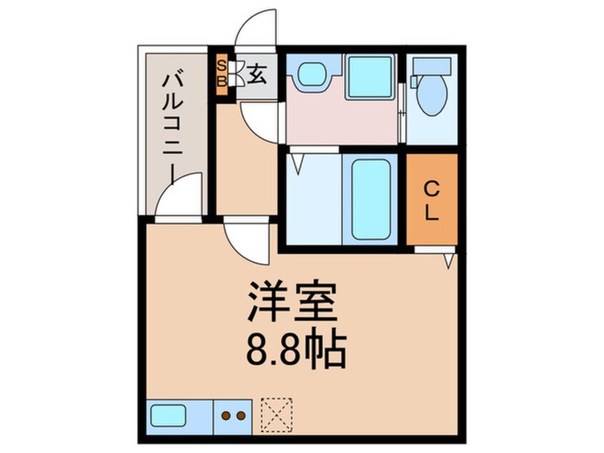 間取図 ﾊｰﾓﾆｰﾃﾗｽ伝法Ⅱ