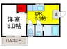 パインハイム五月が丘 1DKの間取り