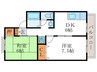 セジュ－ル松月 2DKの間取り