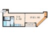 ルミナス尼崎 1DKの間取り