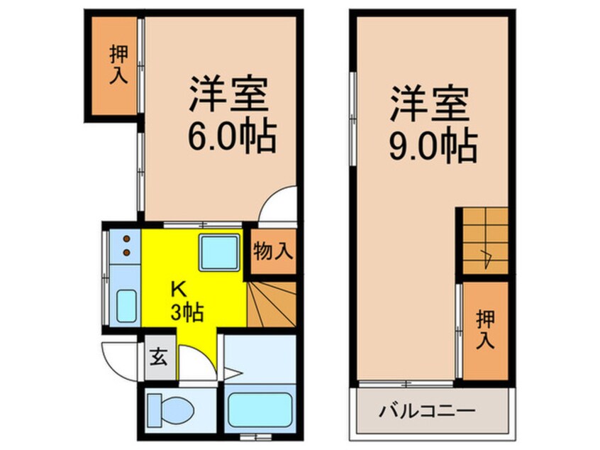 間取図 ﾍﾟﾃﾞｨﾊｳｽ川西霞ヶ丘２ﾃﾗｽﾊｳｽ