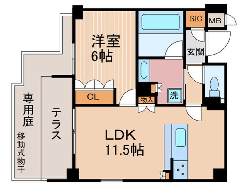 間取図 プレイズ御所南(103)