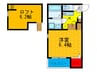 ソレイユ中宮 1Kの間取り