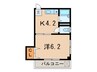 プラムコ－ト 1Kの間取り