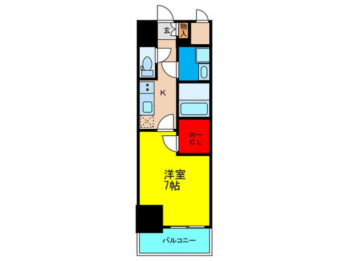間取り図 ｴｽﾌﾟﾚｲｽ大阪ｶﾞﾙﾌﾚｼﾞﾃﾞﾝｽ(801)
