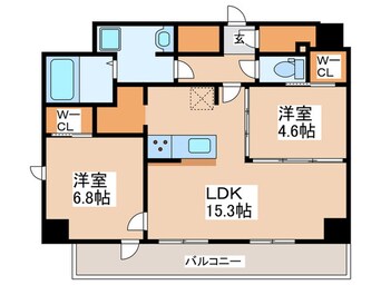 間取図 AFFLUENCE難波EAST