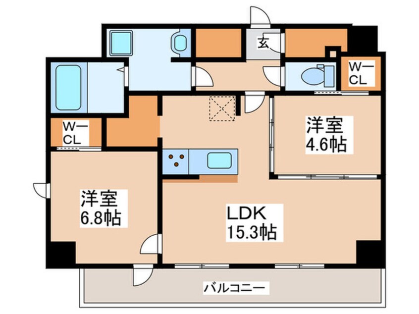 間取図 AFFLUENCE難波EAST