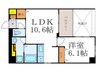 サンクチュアリ御池御前 1LDKの間取り