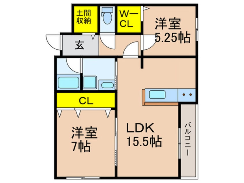 間取図 仮）木津清水A棟新築AP