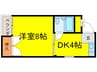 ヴィラ盛都Ⅱ 1DKの間取り