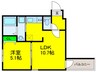 フジパレス津久野東 1LDKの間取り