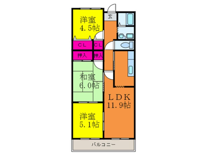 間取図 フレンドリー千里丘