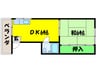 岩崎ビル 1DKの間取り
