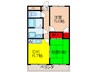 ルミエ－ル 2DKの間取り
