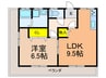 MAYUMIハイツ10番館指月 1LDKの間取り