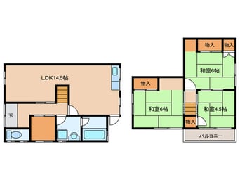間取図 加茂１丁目貸家