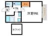 コ－ト桂 1Kの間取り