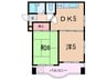 ダンディライオン本山２ 2DKの間取り