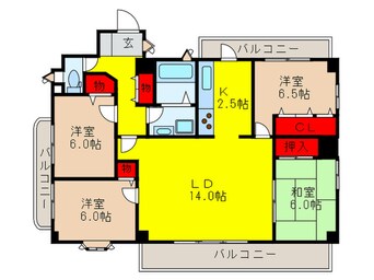 間取図 グレイスガ－デン緑地公園