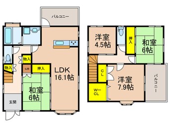 間取図 男山美桜貸家