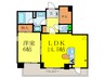 エントピア江坂 1LDKの間取り