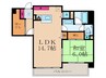 エントピア江坂 1LDKの間取り