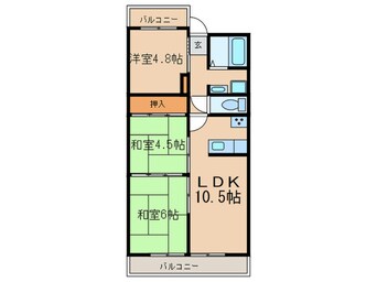 間取図 ユニライフ宇治Ⅱ(712)