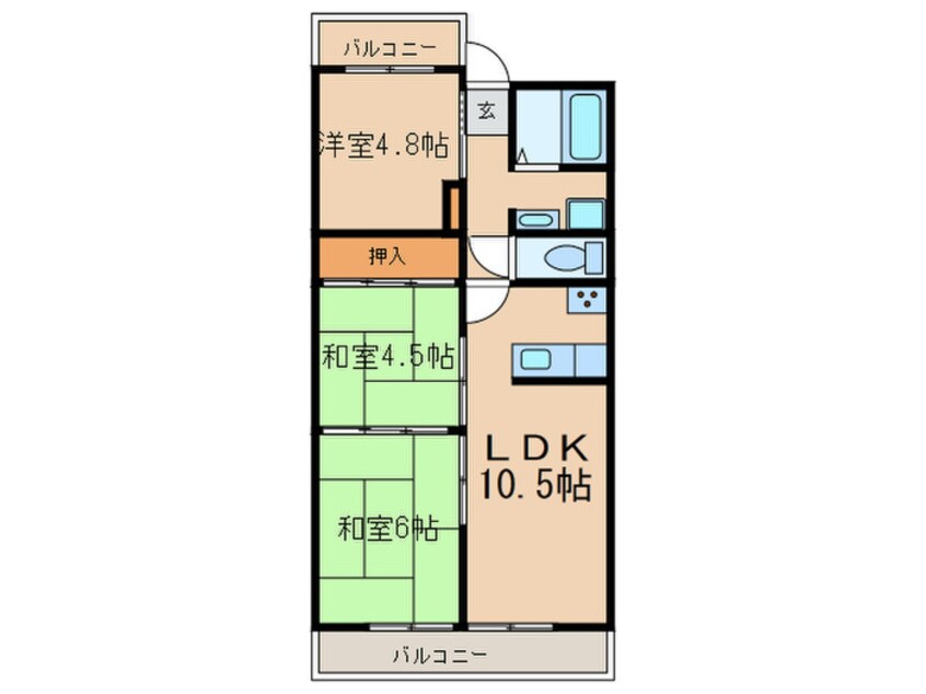 間取図 ユニライフ宇治Ⅱ(712)