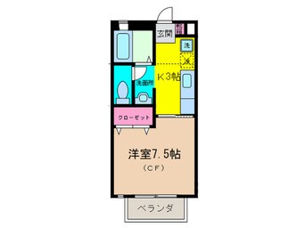 間取図 メゾンソレイユ岡町