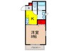 メゾンソレイユ岡町 1Kの間取り