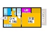 パナハイツ 田中 1DKの間取り