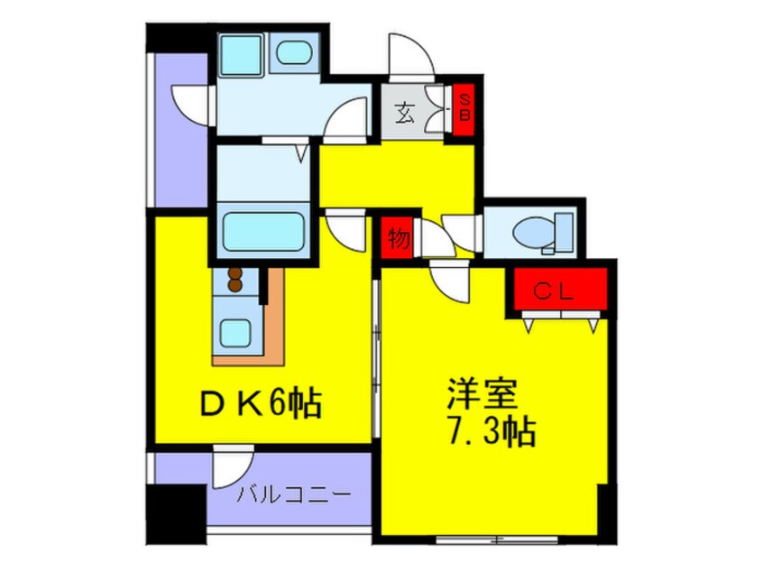 間取図 ＶＩＬＬＥ ＮＥＵＶＥ南森町