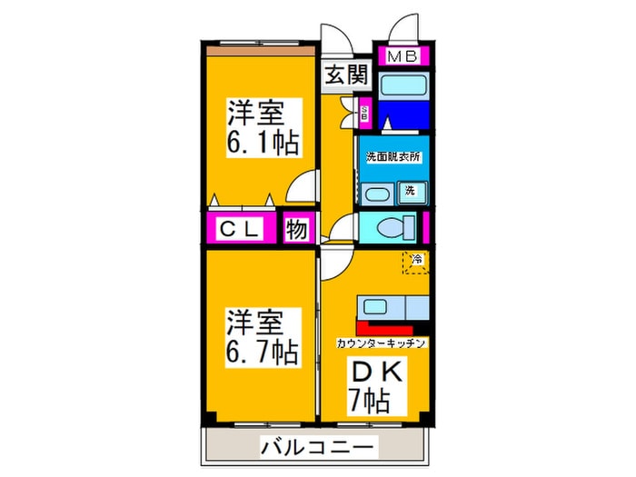間取り図 インヴィテ・ボヌ－ルⅡ番館