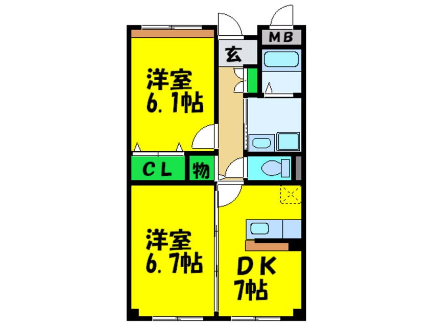 間取図 インヴィテ・ボヌ－ルⅡ番館