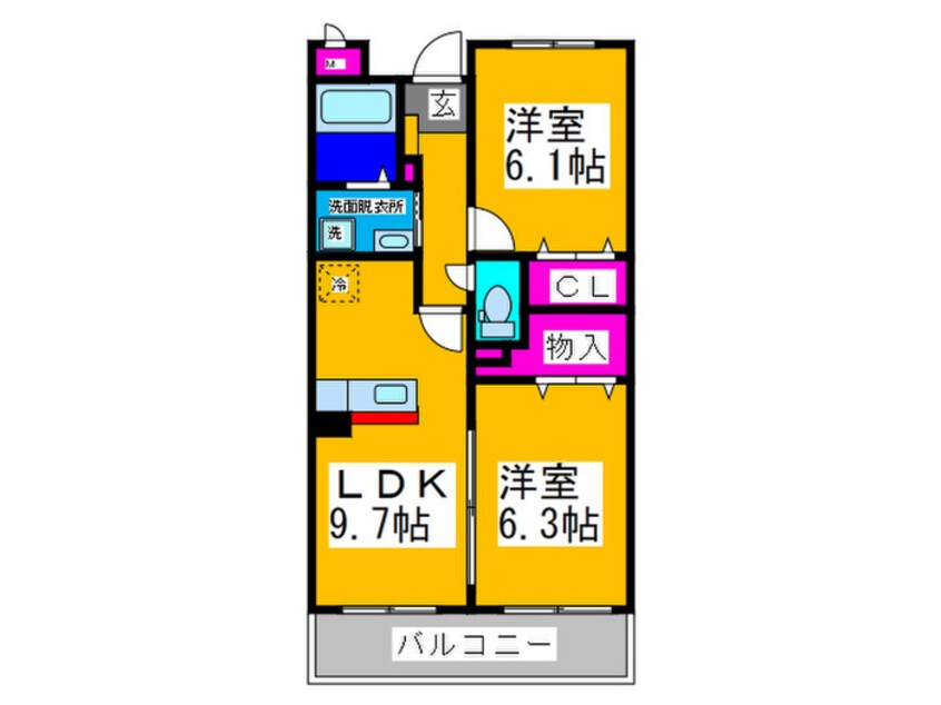 間取図 インヴィテ・ボヌ－ルⅡ番館