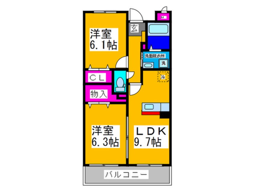 間取図 インヴィテ・ボヌ－ルⅡ番館