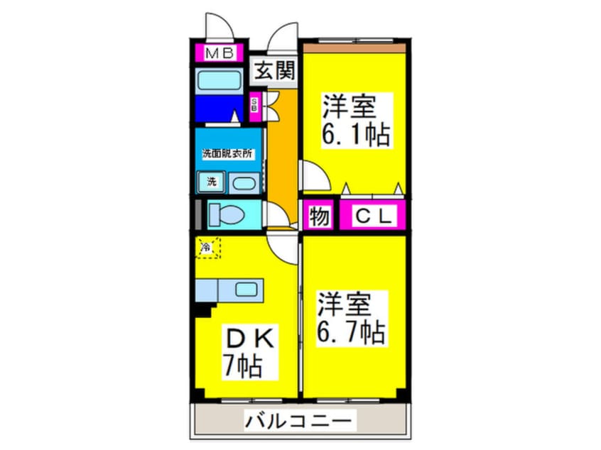 間取図 インヴィテ・ボヌ－ルⅡ番館