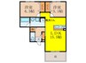 Le Cing小野原 2LDKの間取り