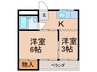 コーポ南住吉 2Kの間取り