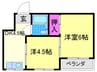 コーポ南住吉 2DKの間取り
