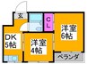 コーポ南住吉 2DKの間取り