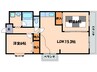 ドミ－ル高野 2LDKの間取り
