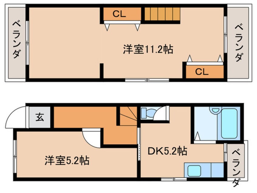 間取図 塩屋町6丁目テラスハウス　南棟